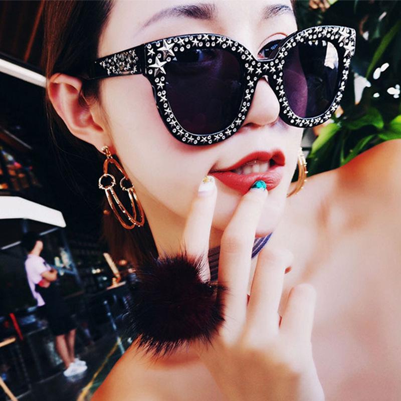 

Bling Stars Big Frame Women party sunglasses UV400 sun glasses Vintage Retro Sun Glasses Zonnebril Dames eye n411