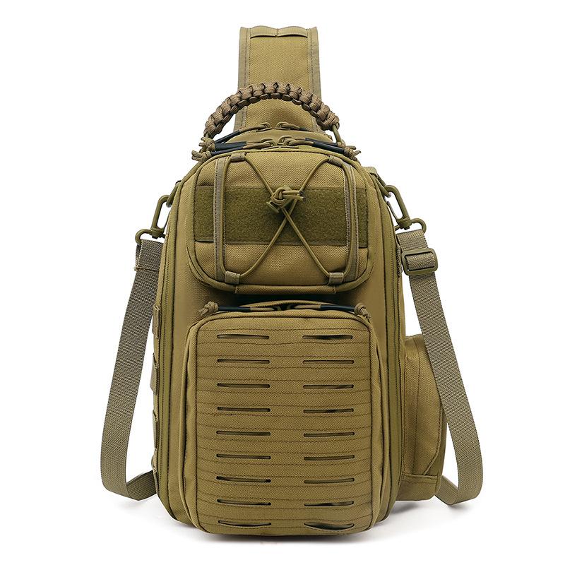 

Laser Tactical Sling Backpack Army Molle Shoulder Chest Bag Fishing Hunting Travel Camping Hiking Camouflage Bag Men, Brown