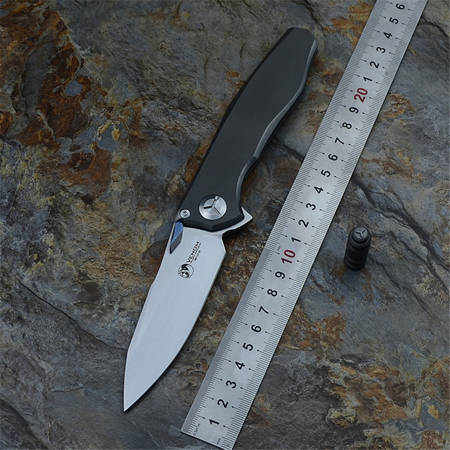 

KEVIN JOHN Venom Wing Flipper Folder Pocket Knife S35VN Blade One Solid Titanium Alloy Handle Gift Survival Outdoor Knives