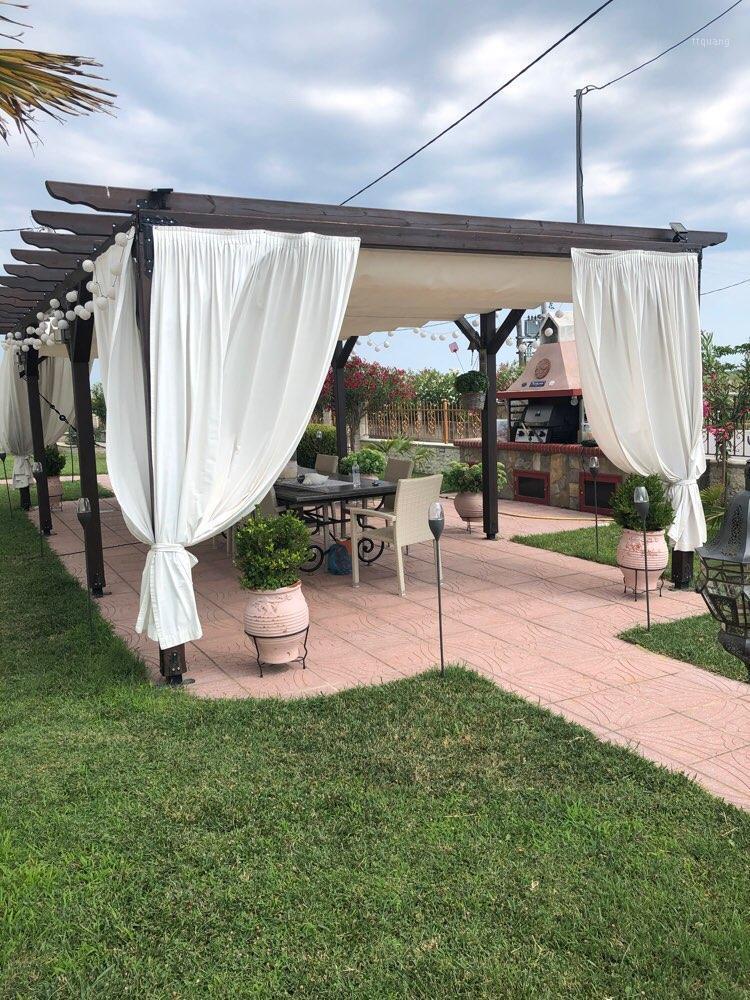 

Outdoor curtains Blackout and Waterproof high-precision solid color balcony outdoor curtain Rust-Proof for Porch&Beach&Patio1, White