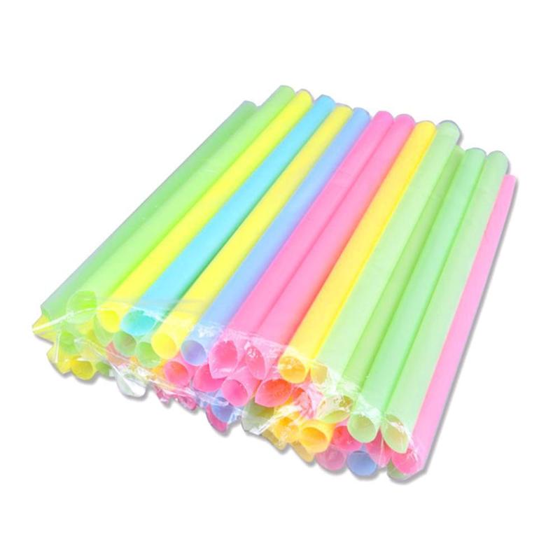 

Large Drinking Straws Mixed Colors For Pearl Milk Smoothie Straws Plastic 100pcs Party Accessories Bar D2O4