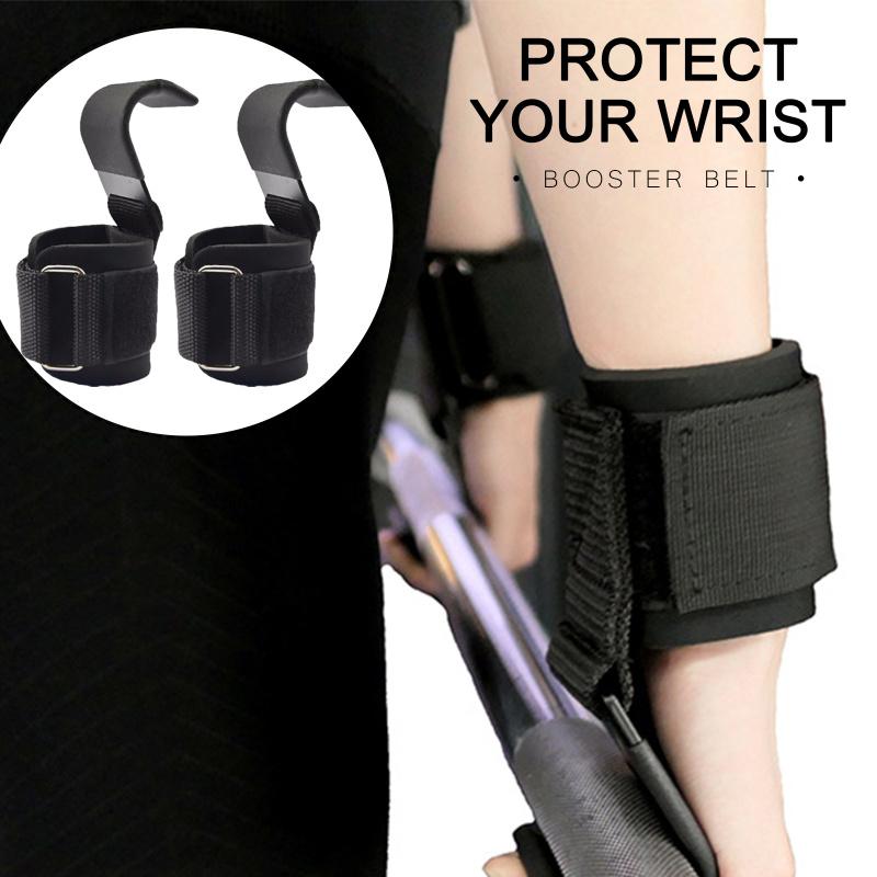 

2 Pcs Weight Lifting Hooks Hand-Bar Wrist Straps Gym Fitness Hook Weight Strap Pull-Ups Power Lifting Gloves for Training