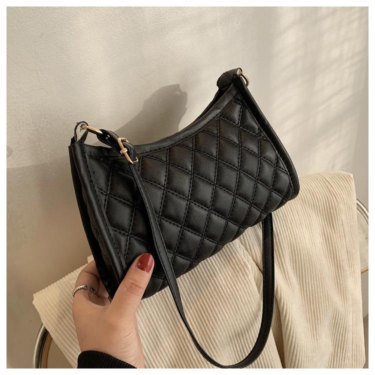 

Fashion Baguette Women Messenger Bag Shoulder Pack Bag Purses Handbags Designer Small Crossbody 2021 Luxury Lady, Black