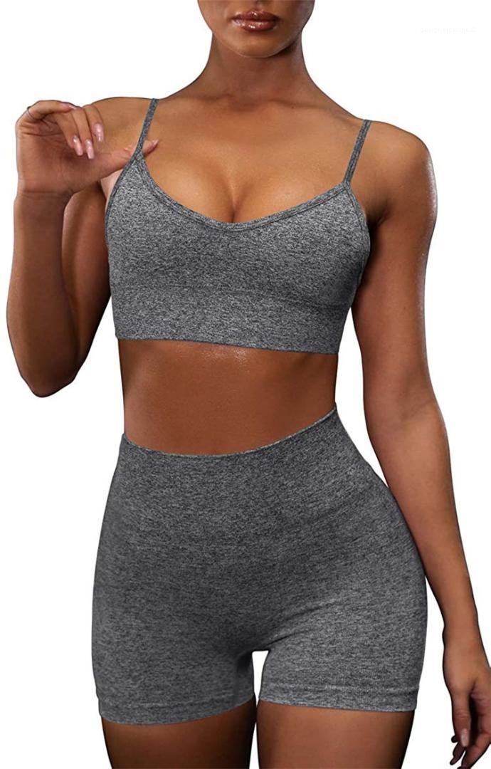 Designer 2pcs Suits Summer Casual Solid Color Sleeveless Shorts Gymshark Yoga Sweatsuits survêtement femme Womens Tracksuits
