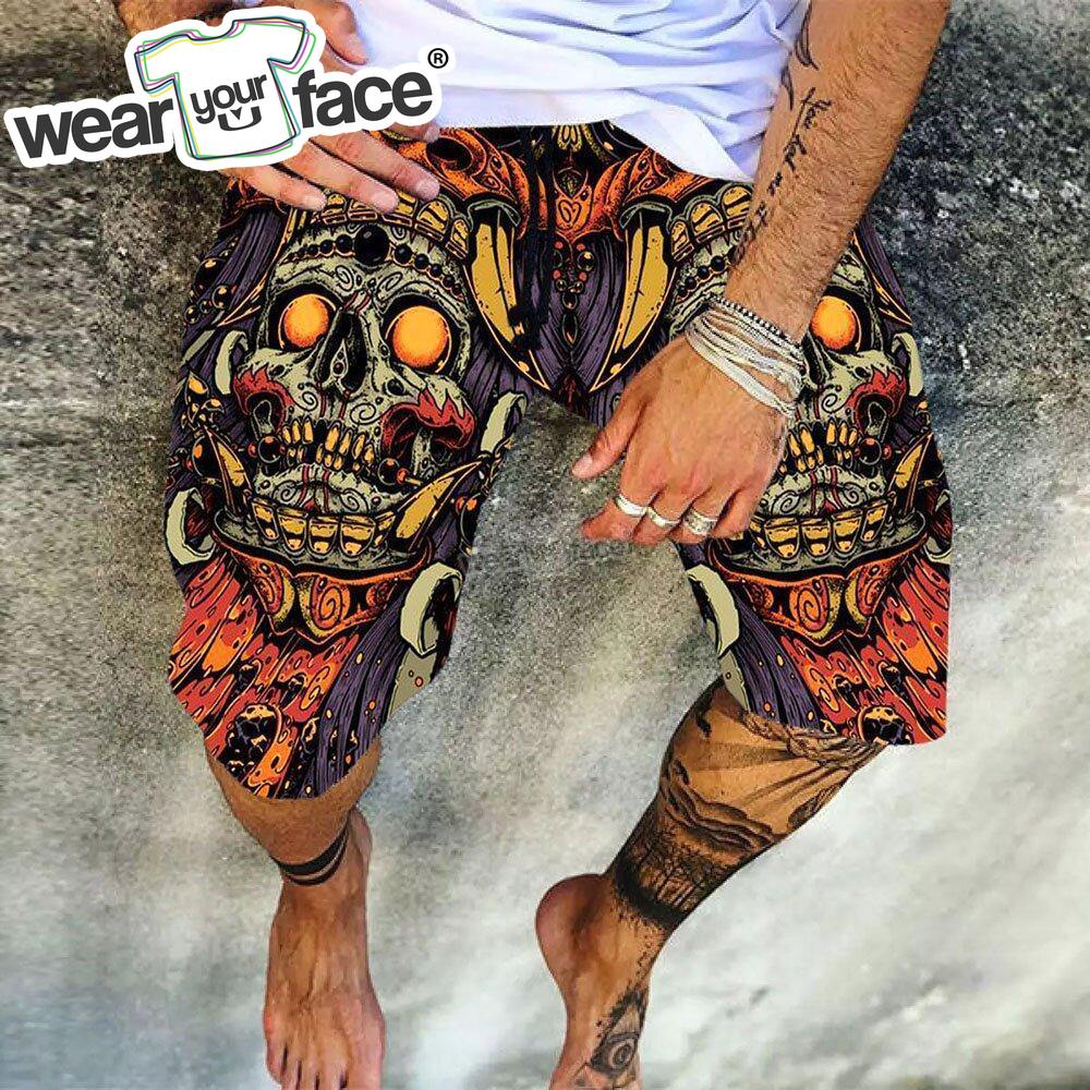 

Magic Colorful Skulls Shorts 3D All Over Printed Summer Fashion Beach Mens Casual Short Home Men Unisex Cargo Shorts Dropship, As the picture4