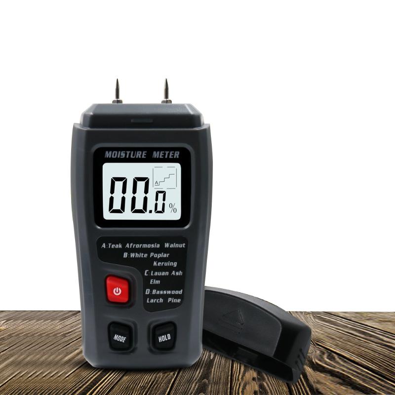 

EMT01 Two Pins Digital Wood Moisture Meter 0-99.9% Wood Humidity Tester Timber Damp Detector with Digital Large LCD Display