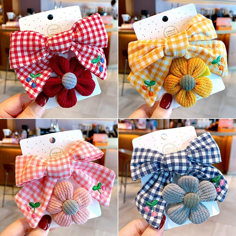 

Korean version of children's bow hairpin hair ornament princess baby cute cartoon hair card girl side tiara girl