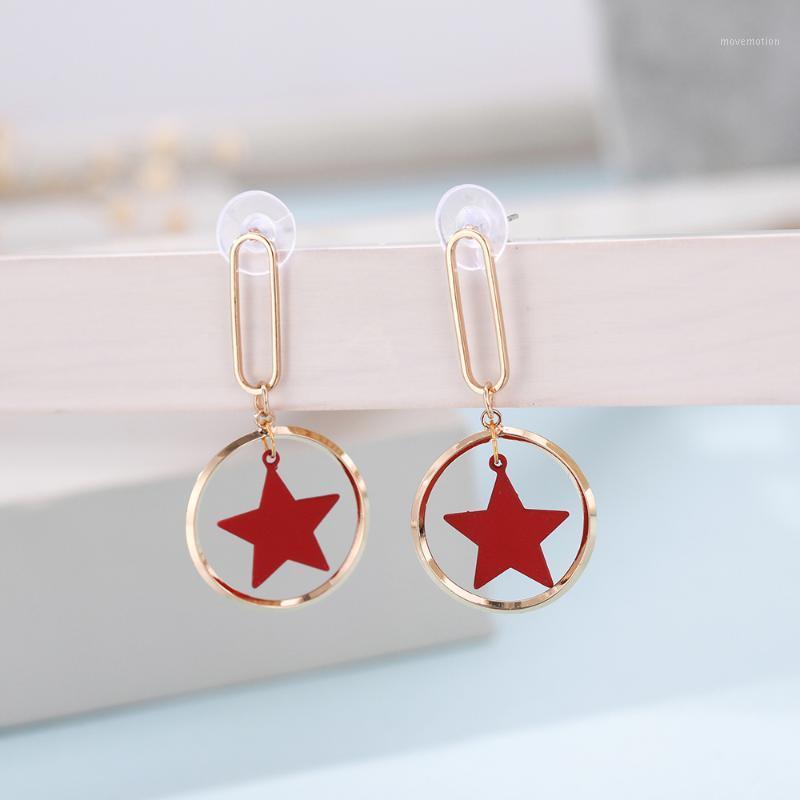 

Dawapara 2021 Circles Hoop Earrings Big Pentagram For Women Fashion Gold Color Jewelry Trendy Retro Star Earrings New Fashion1