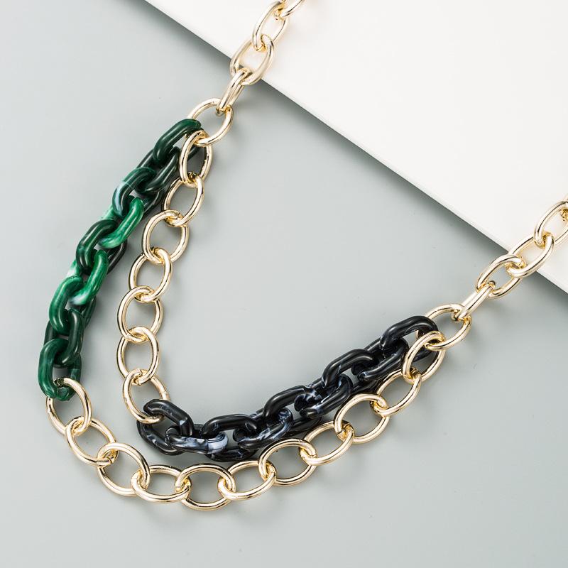 

Fashion Trendy Layers Acrylic Gold Chains Linked Necklace for Women Female Party Wedding Clavicle Necklace Modern Jewelry Collar