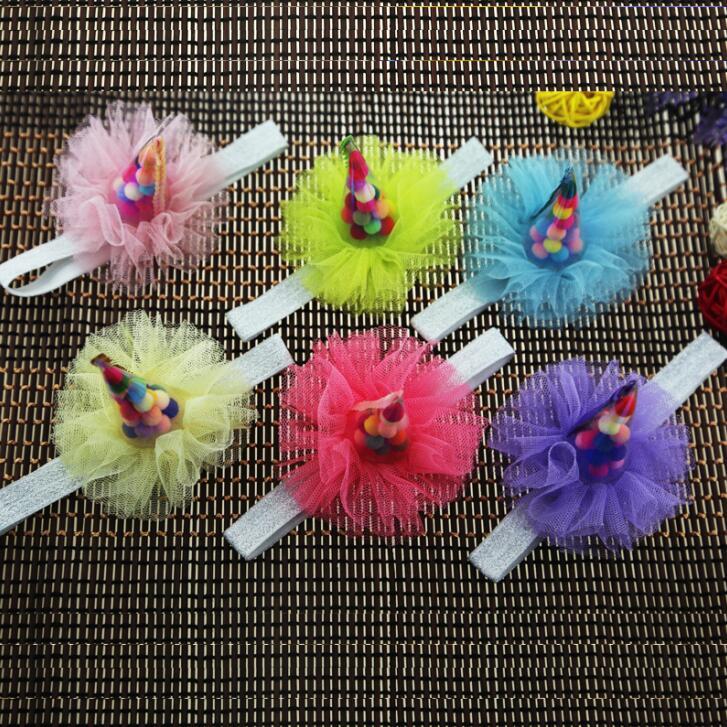 

120pcs DHL Free shipping Mini Clown Hat Headband Top Fun Clown Costume Child Girls Elastic Headband, Yellow