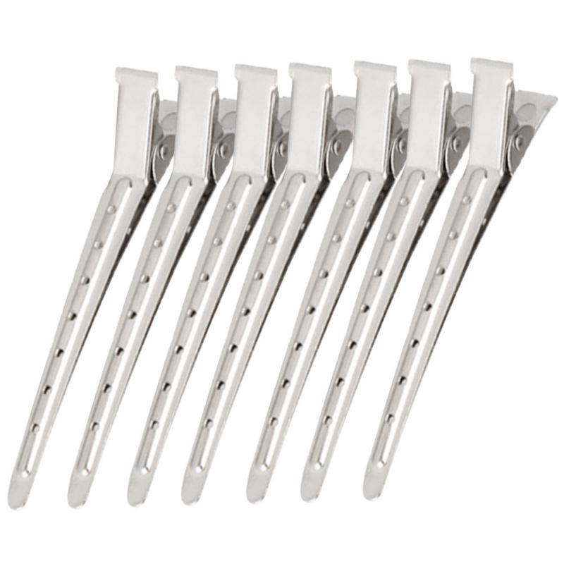 

Anti Slip Hair Styling Flat Stainless Steel Salon With Holes Hairdressing Portable Duck Bill Clips Sectioning Clamp Home Barber