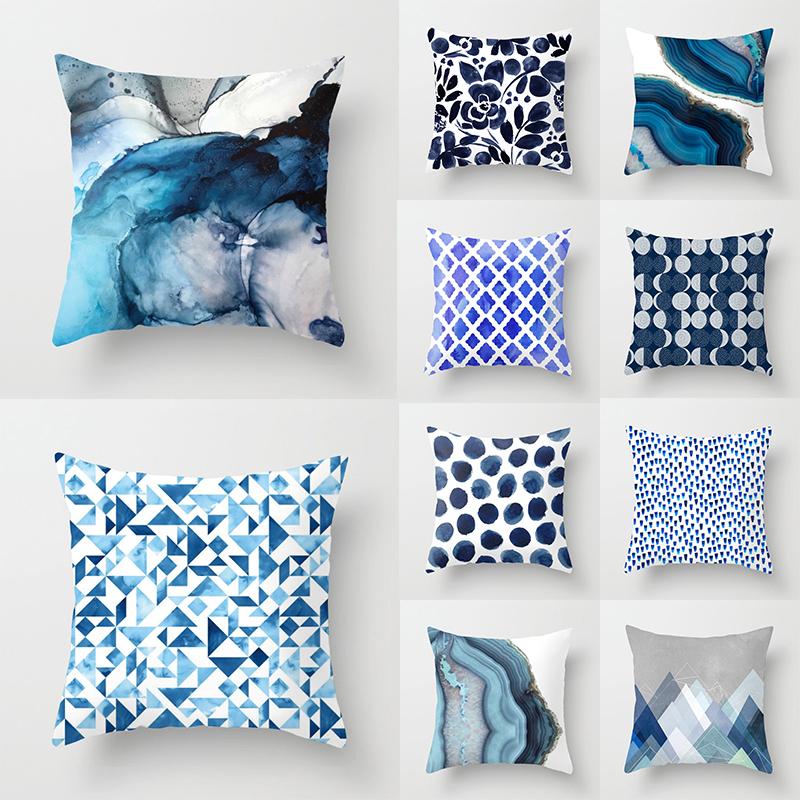 

45*45 Watercolor Flower Pattern Decorative Cushions Pillowcase Polyester Cushion Cover Throw Pillow Sofa Decoration Pillowcover Pillow Case, As pic