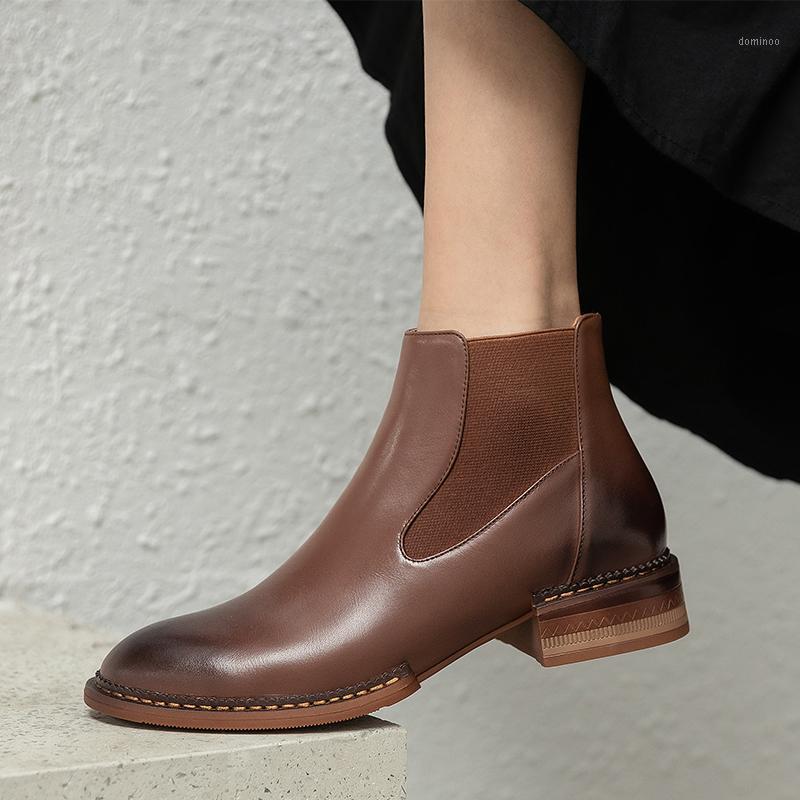 

100% cow Leather 3cm low Heels Women Casual Ankle Boots Csual Shoes Woman 2020 New Autumn Winter Women Western Boots1, Black