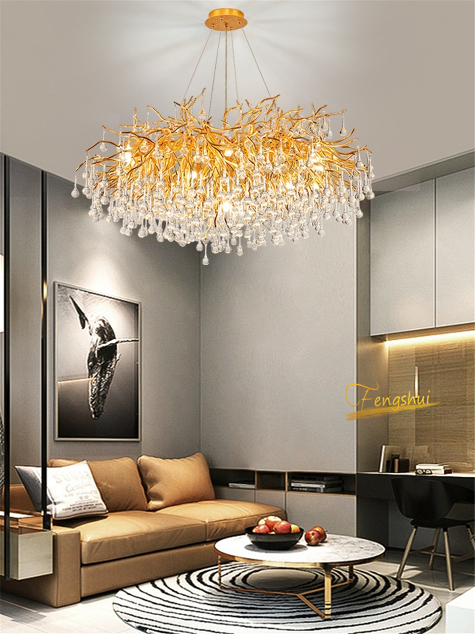 

Nordic LED Luxury Chandelier Lighting Living Room LOFT Restaurant Kitchen Crystal Hanging Lamps Hotel Ceiling Chandeliers Lamp