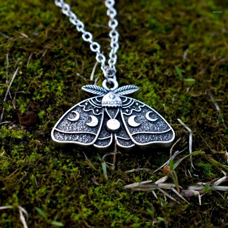 

12pcs unique Witch dead head skull moth necklace moon Witchcraft1