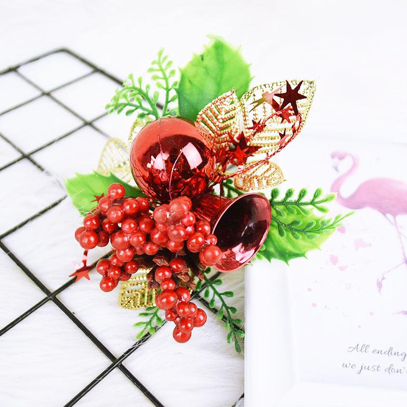 

1Pcs Artificial Christmas Berry Fake Plant Christmas Branch DIY Tree Ornament Flower Bouquet Wedding Xmas Party Decor, B05 silver