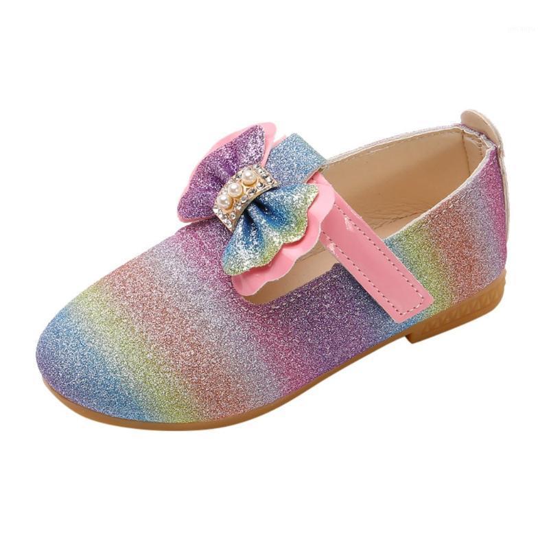 

KANCOOLD children girls rainbow gradient pearlescent pearl bright diamond princess shoes baby heeled shoes performance1, Pink