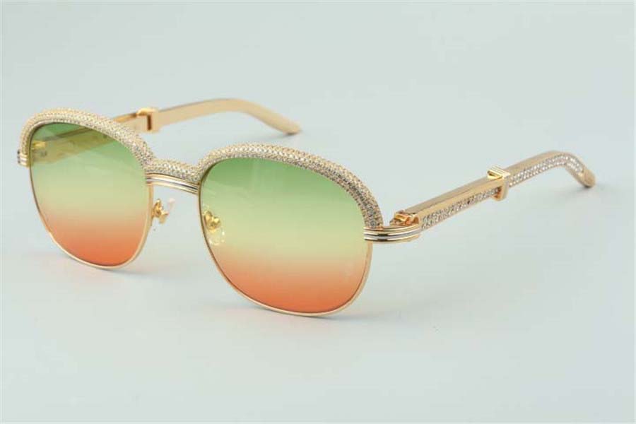 

Best-selling top-quality Stainless Steel diamond ordinary lens sunglasses, high-end diamonds eyebrow frame 1116728-A Size: 60-18-140mm