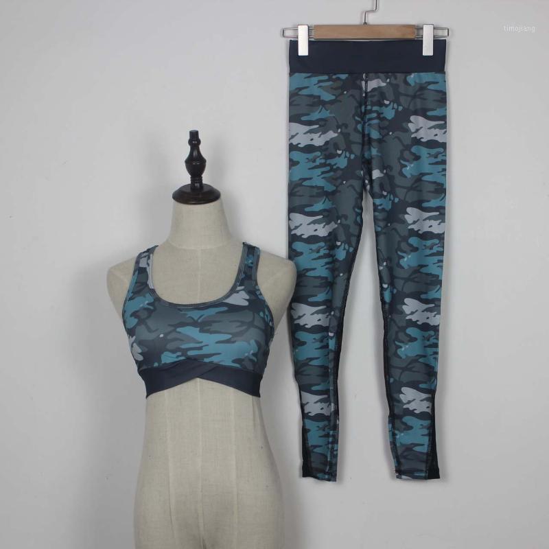 

2020 Fashion Mesh Seamles Workout Sport Bra Womens Tracksuit Fitness Leggings 2 piece set1, Blue