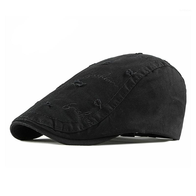 

Men's Casual Hat Berets Cotton Caps for Spring Summer Autumn1, Black