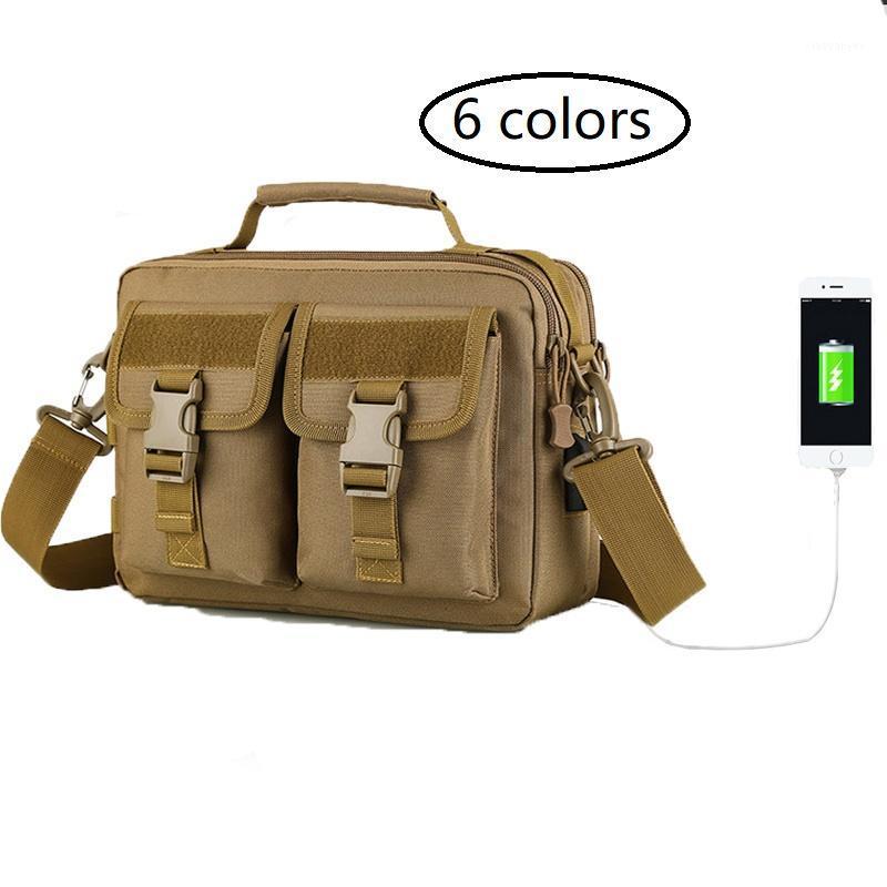 

USB Molle Tactical Crossbody Messenger Bag Militaire Camping Outdoor Hunting Army Assualt Chest Shoulder Bag1, Black