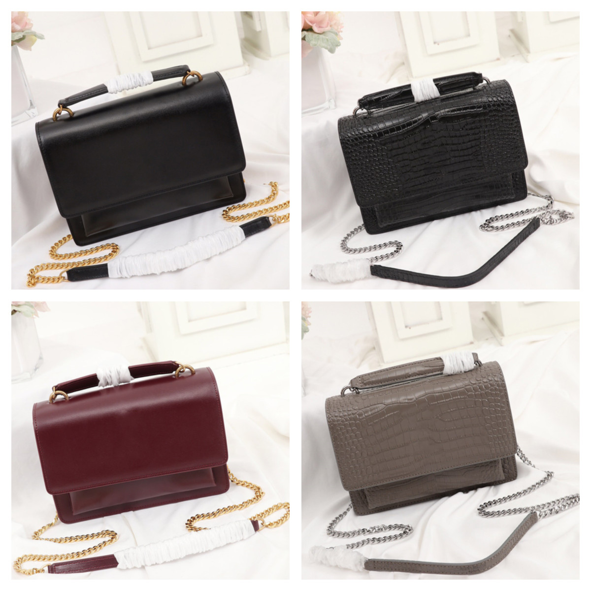 

Designer luxury handbags Sunset shoulder Bags designer women's bag Sunset tote bags fashion crossbody bag high quality leather bags, Red