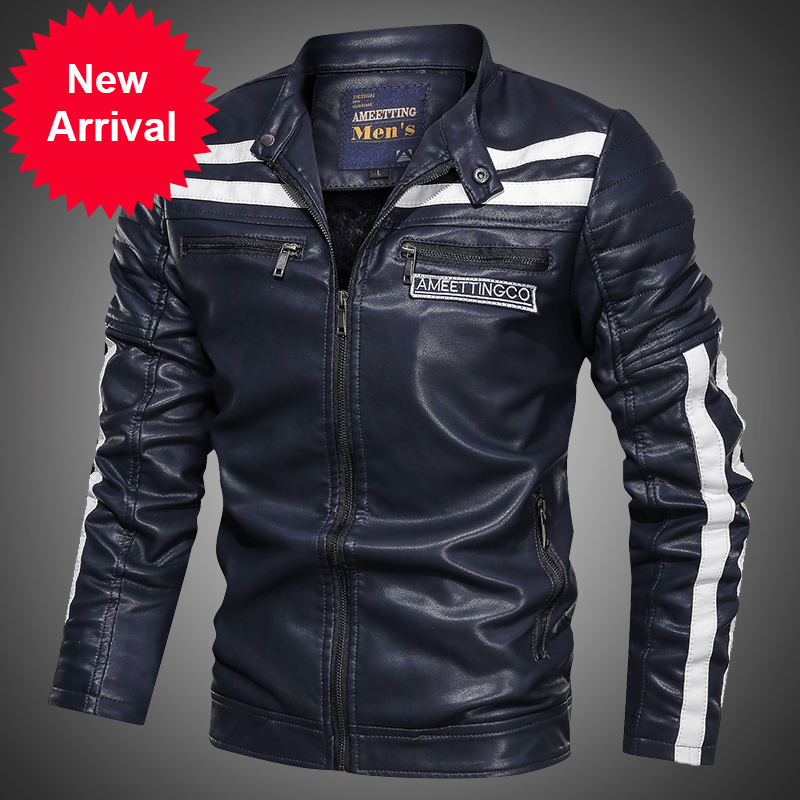 

Winter wool 2020 fashion motorcycle from male plutonium bomber jackets outerwear new fake leather jacket, Red fk063