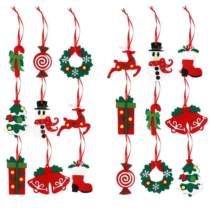 

18pcs Fashionable Xmas Tree Pendant Durable Useful Delicate Christmas Felt Decoration Xmas Tree Ornament Hanging Adornment for H1
