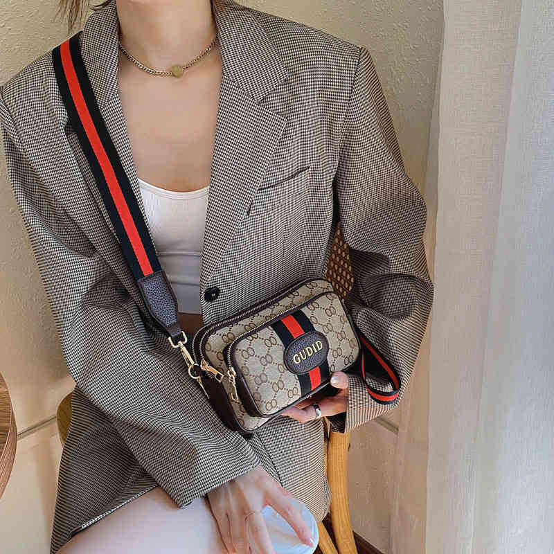 

Women's new printed canvas personalized Mini messenger sling shoulder mobile phone simple small square bag Handbags