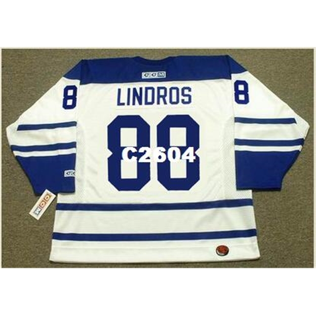 

Mens #88 ERIC LINDROS Toronto Maple Leafs 2005 CCM RETRO Hockey Jersey or custom any name or number retro Jersey, White