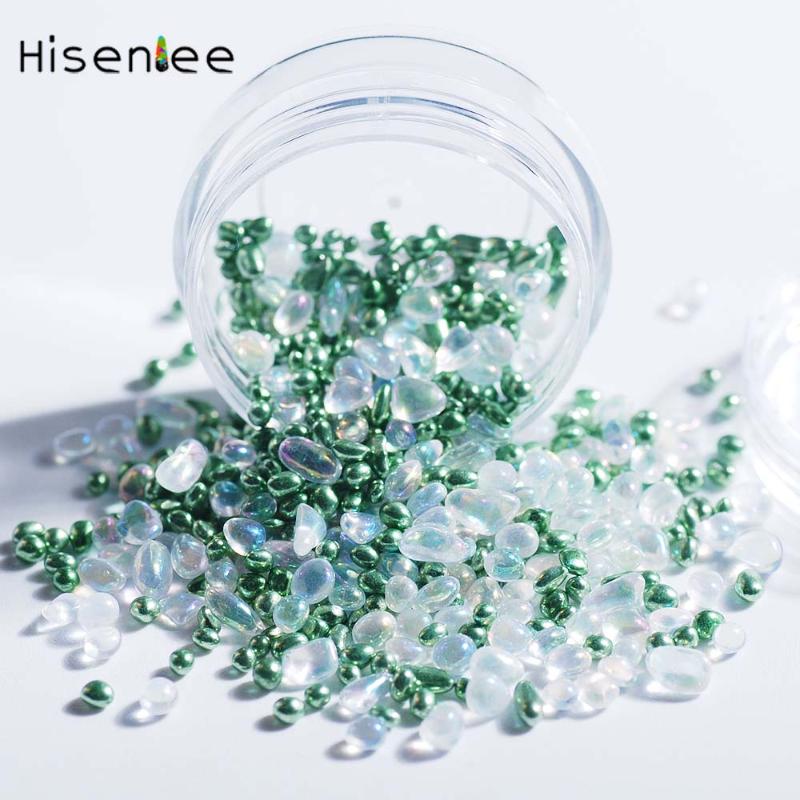 

1Box12.5g Irregular Shape Small Round Small Cobblestone Glass Rhinestone 3D Charm DIY Nail Jewelry Decoration Accessories