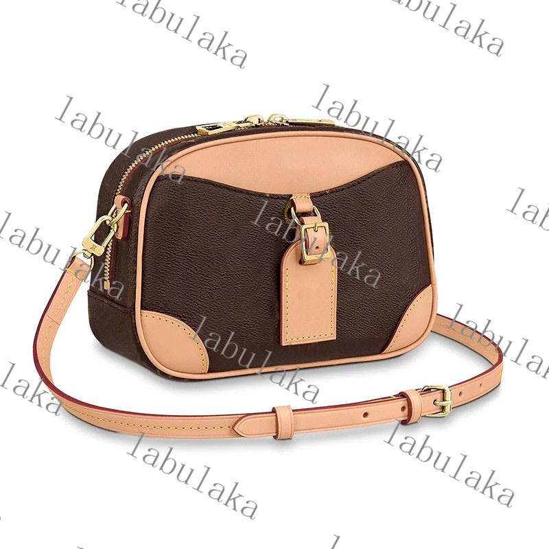 

M45528 calf leather women Mini handbag canvas crossbody evening bag lady purse adjustable strap adorable camera shoulderbag with box