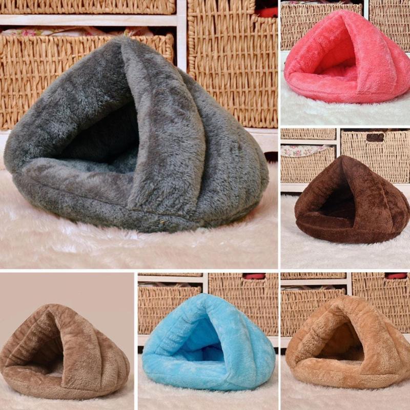 

Winter Warm Pets Mat 6 Colors Soft Fleece Thicken Nest Pet Cat Small Dogs Puppy Kennel Bed Kitten Cave Sleeping Bag Puppy House, Brown