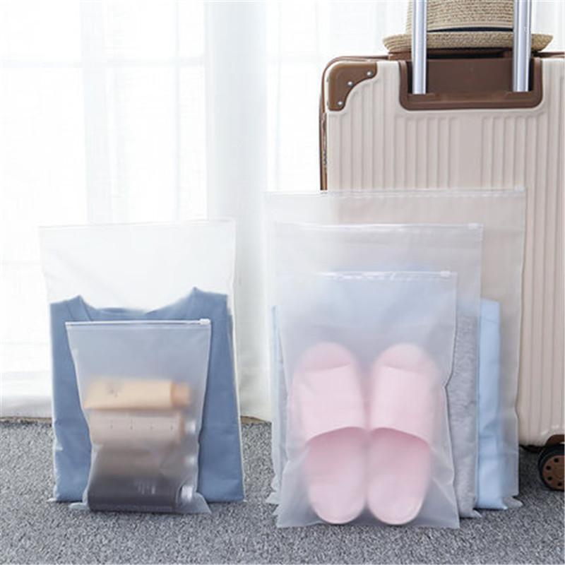 

New 50pcs Storage Bag Plastic Zipper Bag Portable Travel Pouch Storage Organizati Pocket Clothes Container1