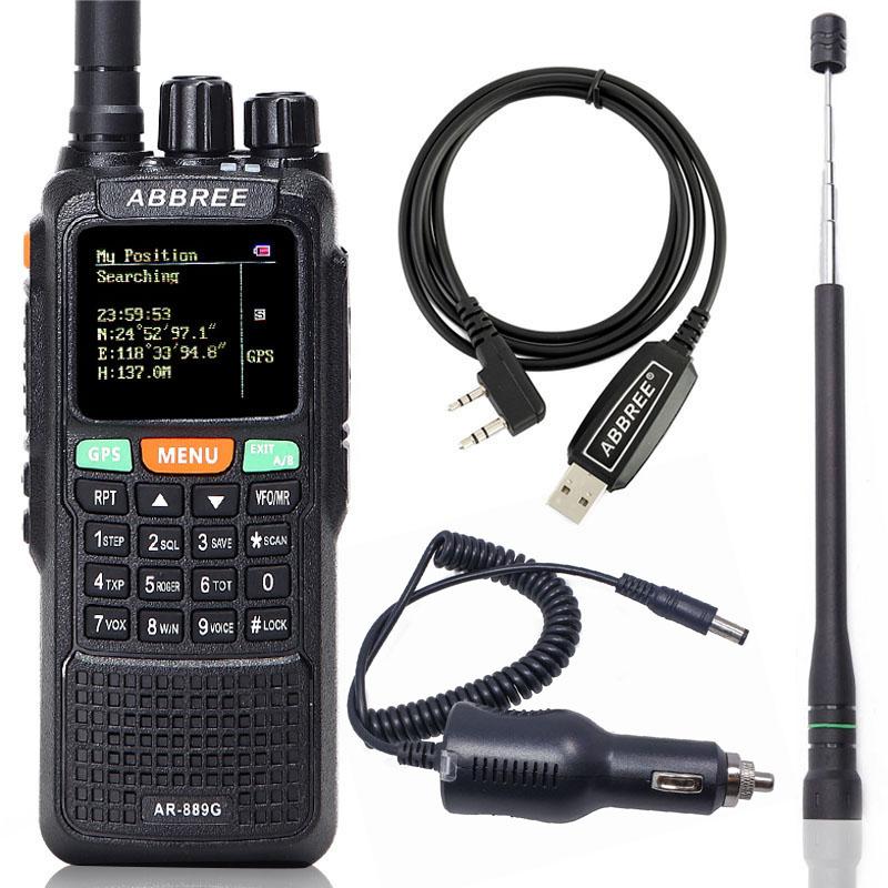 

ABBREE AR-889G Walkie Talkie GPS 10Watts SOS Night Backlight Duplex Dual Band Dual Receiving portable Two Way CB Radios