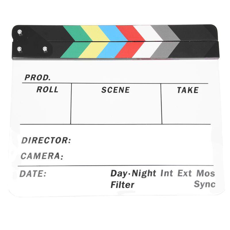 

Generic Acrylic Colorful Clapperboard TV Film Movie Slate Cut Role Play Prop Hollywood