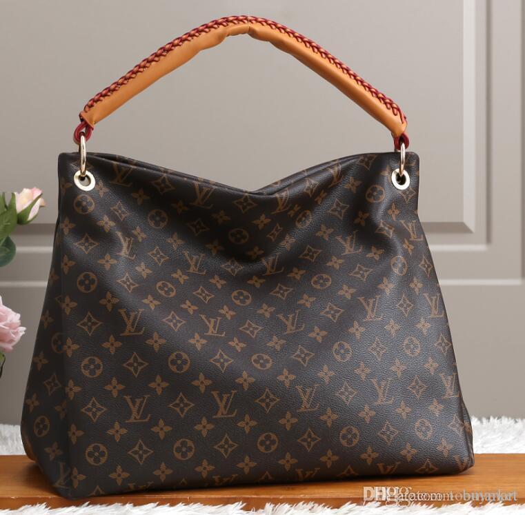 

brown flowers High quality 100% Genuine leather women tote big ARTSY bag large capacity Purse style luxury handbags shoulder bag 40249, Blue;pink