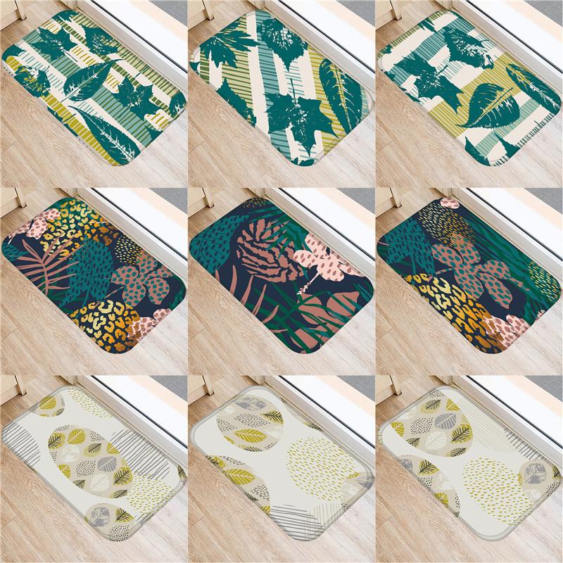 

1pcs 40*60cm Graffiti Tropical Plant Pattern Anti-Slip Carpet Door Mats Doormat Indoor Kitchen Room Floor Mat Rug