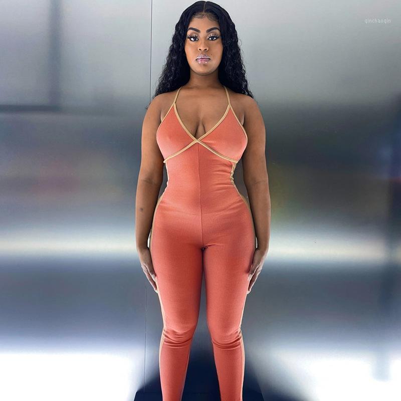 

Sexy Yoga Set Women Jumpsuit 2020 Summer Hollow Out Halter Patchwork Streetwear Outfit Fitness Backless Sport Wear Gym Clothes1, Blue