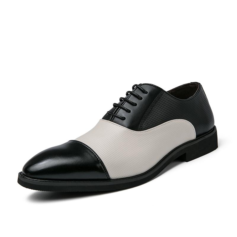 

Men's Smart Pointed-Toe Dress Shoes Men's Fashion Leather Formal Shoes Genuine Leather Oxford Social Boys Prom MC11, Black