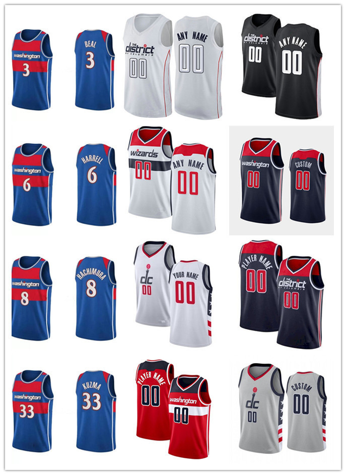 

75th Custom Men Women Youth Washington''Wizards''16 Anthony Gill 4 Aaron Holiday 33 Kyle Kuzma 19 Raul Neto Basketball Jerseys, Color