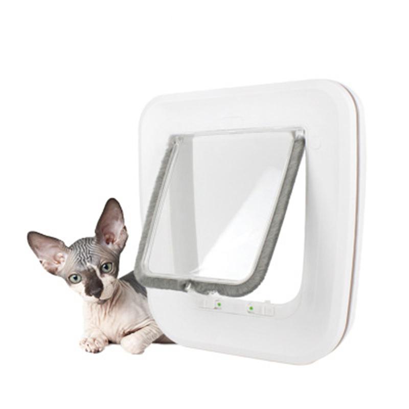 

Automatic Closing Cat Dogs Security Flap Door for Kitten Puppy Pets ABS Plastic Animal Small Cat Dog Gate Door Kit Pet Supplies, As show