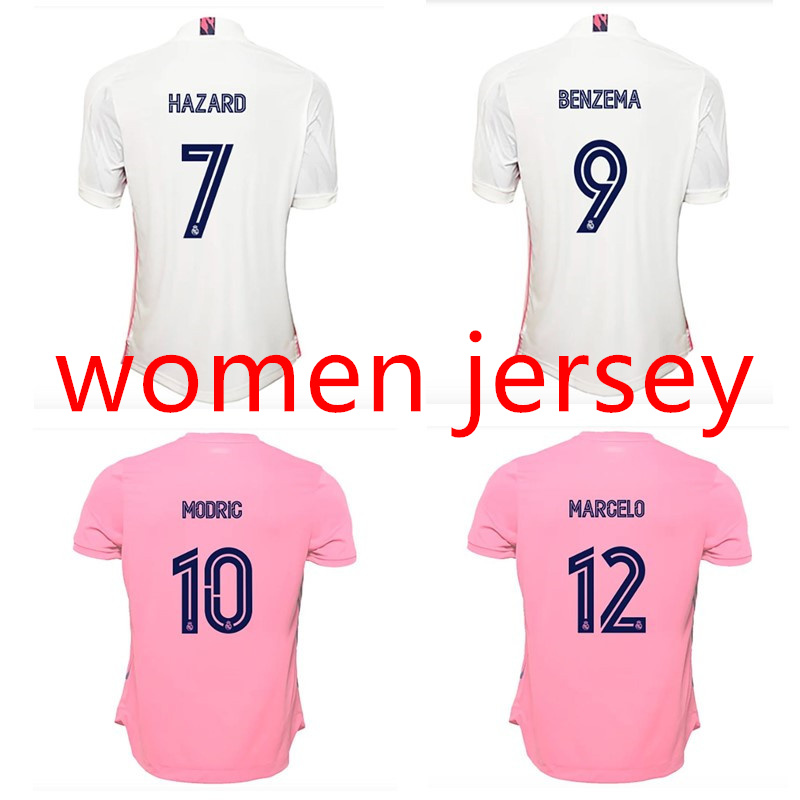 

Top 20 21 real madrid Women soccer jerseys ASENSIO RAMOS lady football shirt 2020 2021 ISCO jersey HAZARD camisas de futebol, Black;yellow