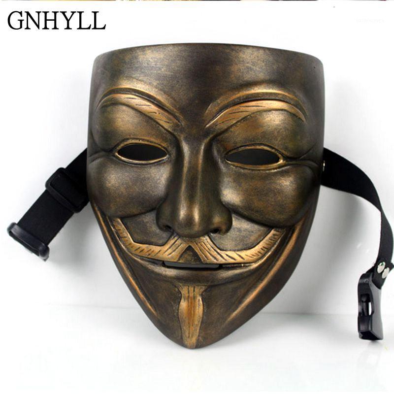 

GNHYLL V For Vendetta Mask Anonymous Movie Guy Fawkes Halloween Masquerade Party Face March Protest Costume Accessory1