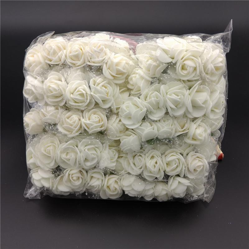 

144 Pcs/ Pack Mini Foam Artificial Rose Flower Bouquet Wedding Decor Craft Supplies DTT88, Green
