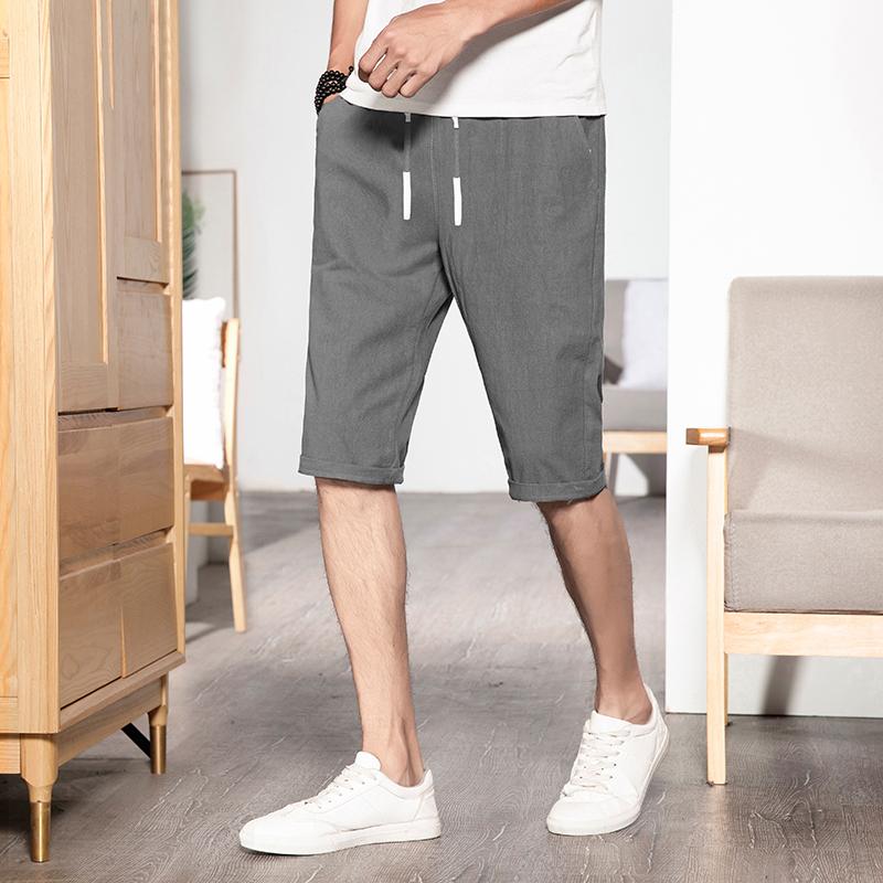 

Fashion Shorts Men 2021 Summer cotton thin shorts men's Korean Trend loose pants sports straight leisure 7 pants, Blue