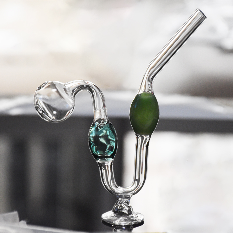 

Serpentine Portable Glass Water Pipes Colorful Oil Burner Pipe Thick Pyrex Downstem Rig Round of Small Glass Tobacco Bubbler Bowl for Smoking Accessories Wholesale