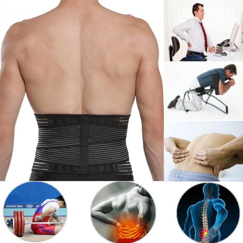 

Lumbar Support Waist Adjustable Pain Back Supporting For Fitness Safety Sports Corrector Brace Belts Weightlifting E8A3, As pic