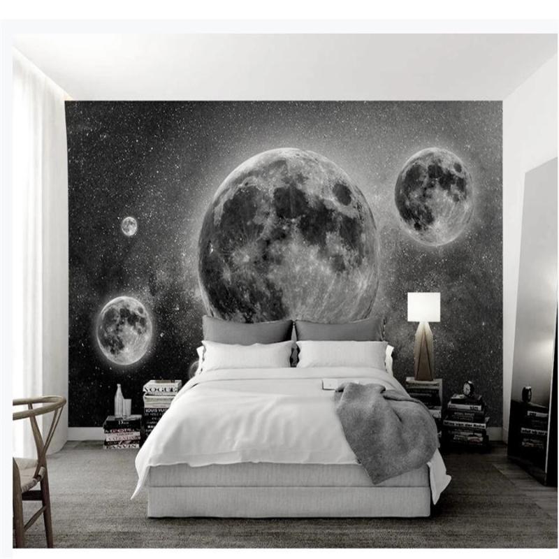 

Modern starry black and white wallpapers TV background wall 3d stereoscopic wallpaper 3d murals wallpaper for living room, As pic