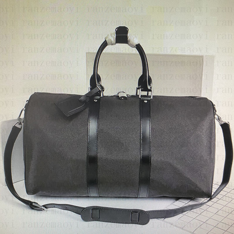 

55cm Hot outdoor packs duffel Super Genuine Leather famous women's and men's designer BAGS TRAVEL BAG DUFFLE LUGGAGE BAG, Black plaid